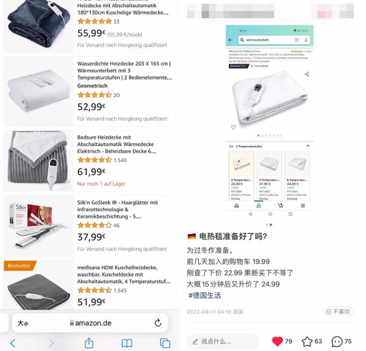 无柴可烧、开暖气会“破产”，欧洲人买爆国产电热毯