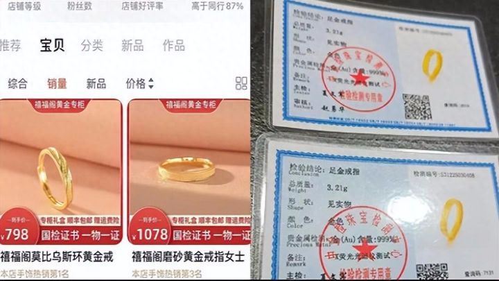 网购足金戒指到手纯度仅为14k联系商家不回应，提醒广大消费者保留相关凭证及时维权 ...