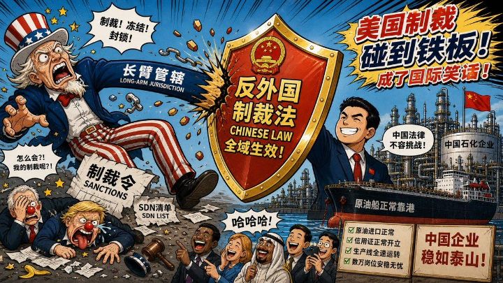 中国正式砍断美式长臂，美媒集体破防：我们的制裁体系真要碎了！
